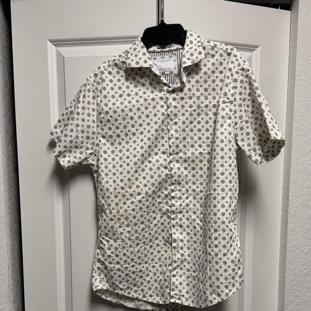 Denim & Flower White and Black Patterned Shirt